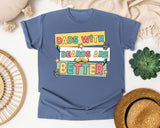 Dads With Beards Are Better White 2 graphic tee in Blue Jean
