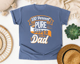100 Percent Pure Super Dad White graphic tee in Blue Jean