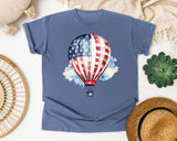 Flag Hot Air Balloon graphic tee in Blue Jean