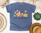 Busy Doing Cool Teacher Stuff graphic tee in Blue Jean