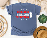 The Father The Legend The Veteran graphic tee in Blue Jean