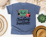 Teaching Is My Superpower graphic tee in Blue Jean