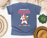 Im Ready To Crush Kindergarten Unicorn graphic tee in Blue Jean
