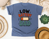 Low Battery Dad graphic tee in Blue Jean