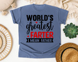 World's Greatest Farter I Mean Father graphic tee in Blue Jean