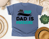 Our Dad Is Awesome graphic tee in Blue Jean