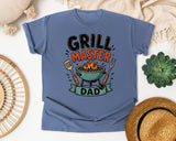 Grill Master Dad Brown graphic tee in Blue Jean