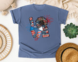 Love Patriotic Sunflower graphic tee in Blue Jean