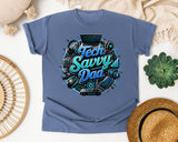 Tech Savvy Dad graphic tee in Blue Jean