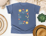 Learn With Joy Grow With Heart graphic tee in Blue Jean
