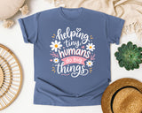 Helping Tiny Humans Do Big Things Daisy graphic tee in Blue Jean