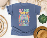 Game Over Back To School Rainbow graphic tee in Blue Jean