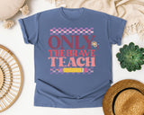 Only The Brave Teach graphic tee in Blue Jean