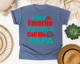 My Favorite People Call Me Papa Brown graphic tee in Blue Jean