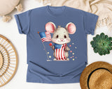 Mouse In Flag Outfit graphic tee in Blue Jean