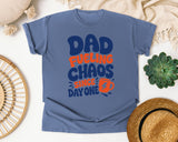 Dad Fueling Chaos Since Day One White 3 graphic tee in Blue Jean
