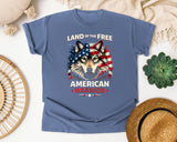 Land Of The Free American Warrior graphic tee in Blue Jean