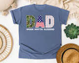 Dad Man Myth Legend Grey graphic tee in Blue Jean