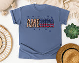America Grey 3 graphic tee in Blue Jean