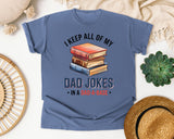 I Keep All Of My Dad Jokes In A Dad-A-Base graphic tee in Blue Jean