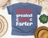 World's Greatest Father Farter White graphic tee in Blue Jean