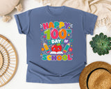 Happy 100th Day Of School graphic tee in Blue Jean