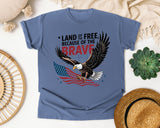Land Of The Free Because Of The Brave Black graphic tee in Blue Jean
