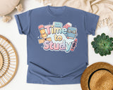Time To Study graphic tee in Blue Jean