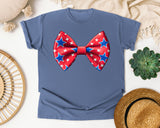 Patriotic Star Bow Tie graphic tee in Blue Jean