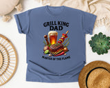 Grill King Dad Master Of The Flame Brown graphic tee in Blue Jean