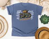 Dad Hardworking Strong Funny Loving Protector graphic tee in Blue Jean