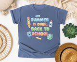 Summer Is Over Back To School graphic tee in Blue Jean