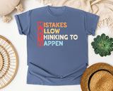 Math Mistakes Allow Thinking To Happen graphic tee in Blue Jean