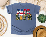 Papa Life Brown graphic tee in Blue Jean