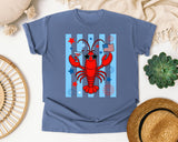 Patriotic Lobster Martini graphic tee in Blue Jean