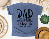 Dad The Best Man In The World graphic tee in Blue Jean