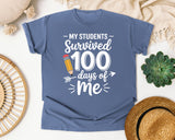 My Students Survived 100 Days Of Me graphic tee in Blue Jean