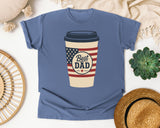Best Dad Coffee Cup graphic tee in Blue Jean