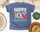 Happy 100th Day Of School graphic tee in Blue Jean
