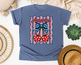 America Cherry Bow graphic tee in Blue Jean