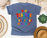 Teacher Of Tiny Humans Handprints graphic tee in Blue Jean