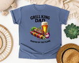 Grill King Dad Master Of The Flame Brown 2 graphic tee in Blue Jean