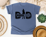 Dad Loading White graphic tee in Blue Jean