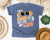 I'm A Cool Dad Just Ask My Kids White 2 graphic tee in Blue Jean