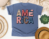 America Grey 5 graphic tee in Blue Jean