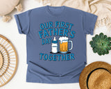Our First Father's Day Together Grey graphic tee in Blue Jean