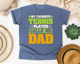 My Favorite Tennis Player Calls Me Dad graphic tee in Blue Jean