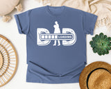 Dad Loading White 2 graphic tee in Blue Jean