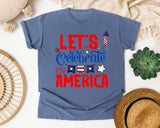 Let's Celebrate America graphic tee in Blue Jean