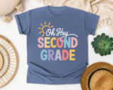 Oh Hey Second Grade graphic tee in Blue Jean
